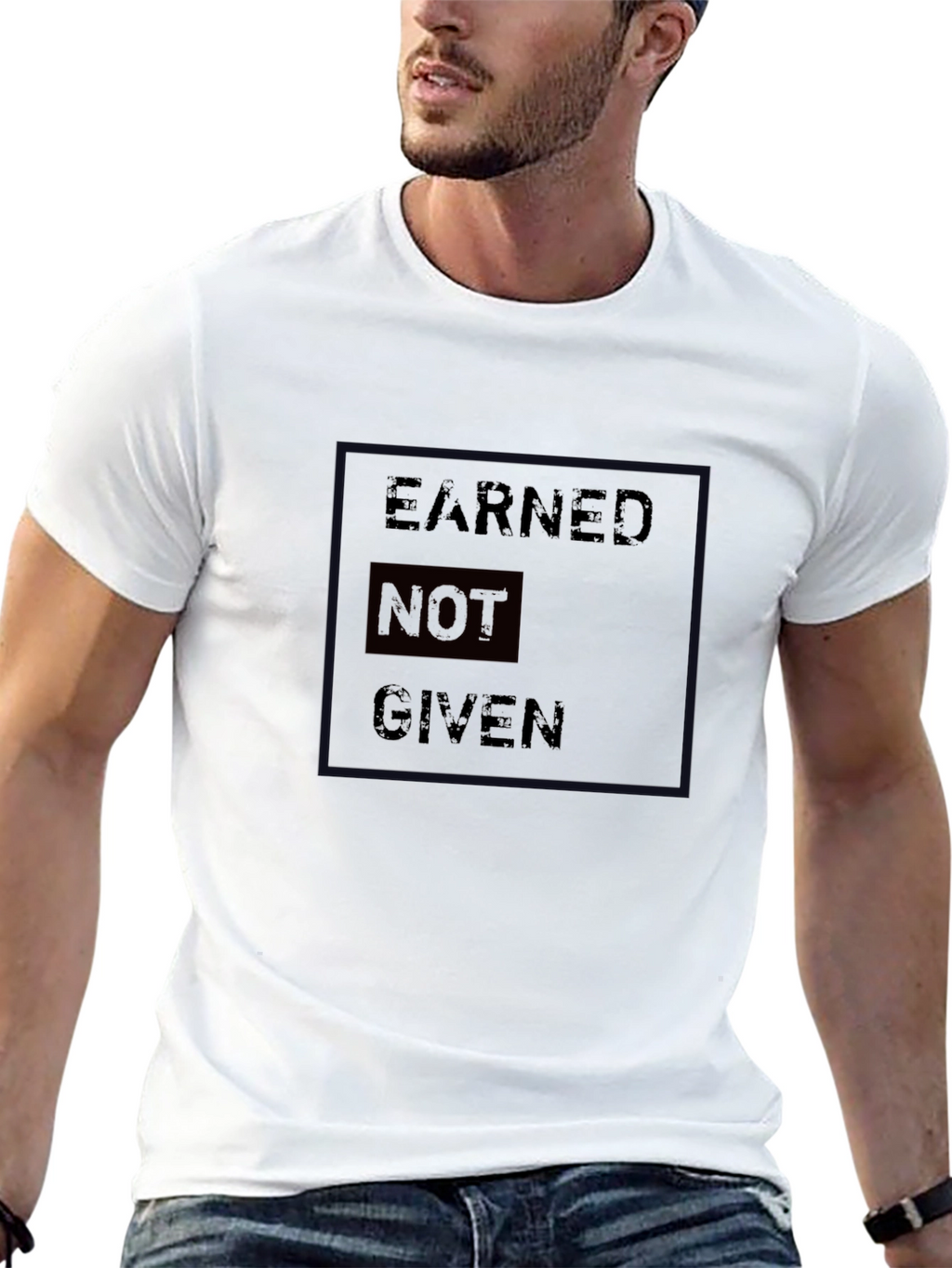 Earned Not Given Black Graphic T-Shirt
