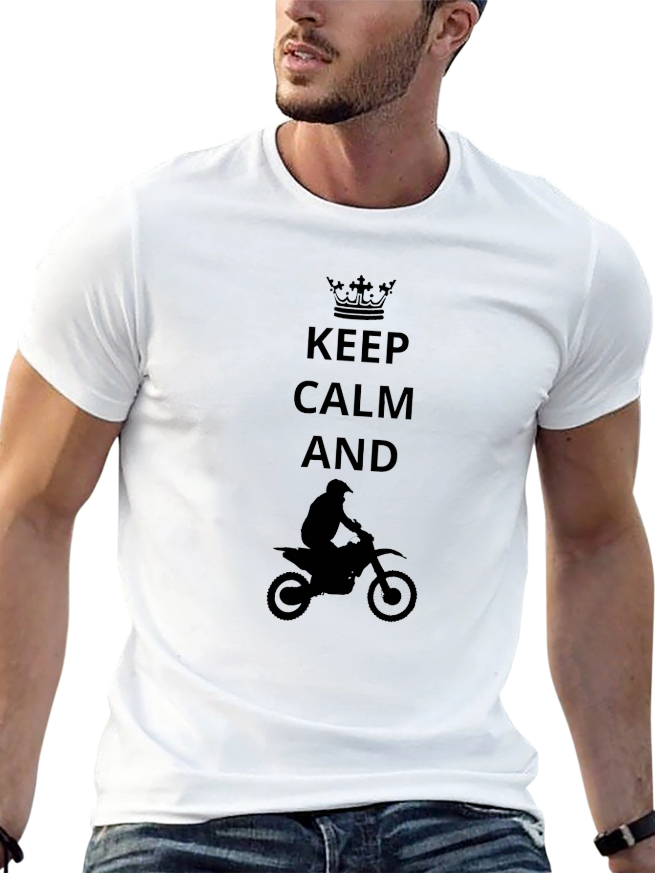 Keep Calm Motocross Rider Graphic Tee - Black