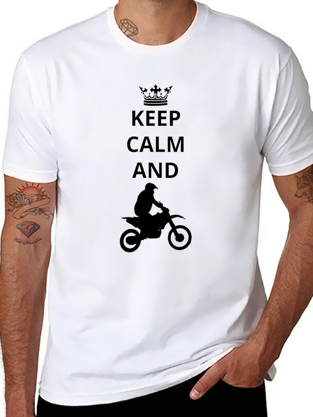 Keep Calm Motocross Rider Graphic Tee - Black