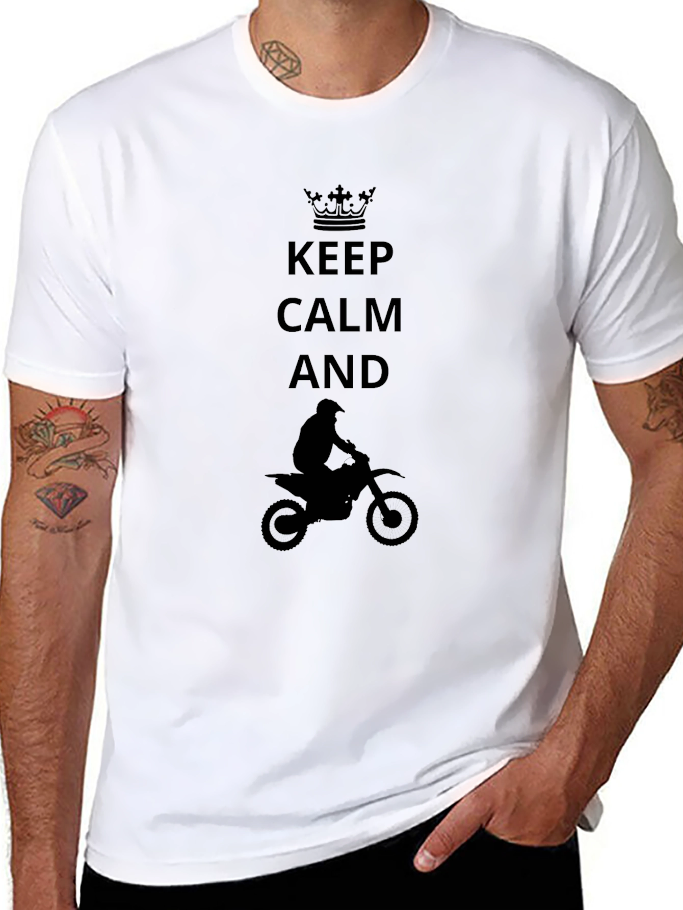 Keep Calm Motocross Rider Graphic Tee - Black