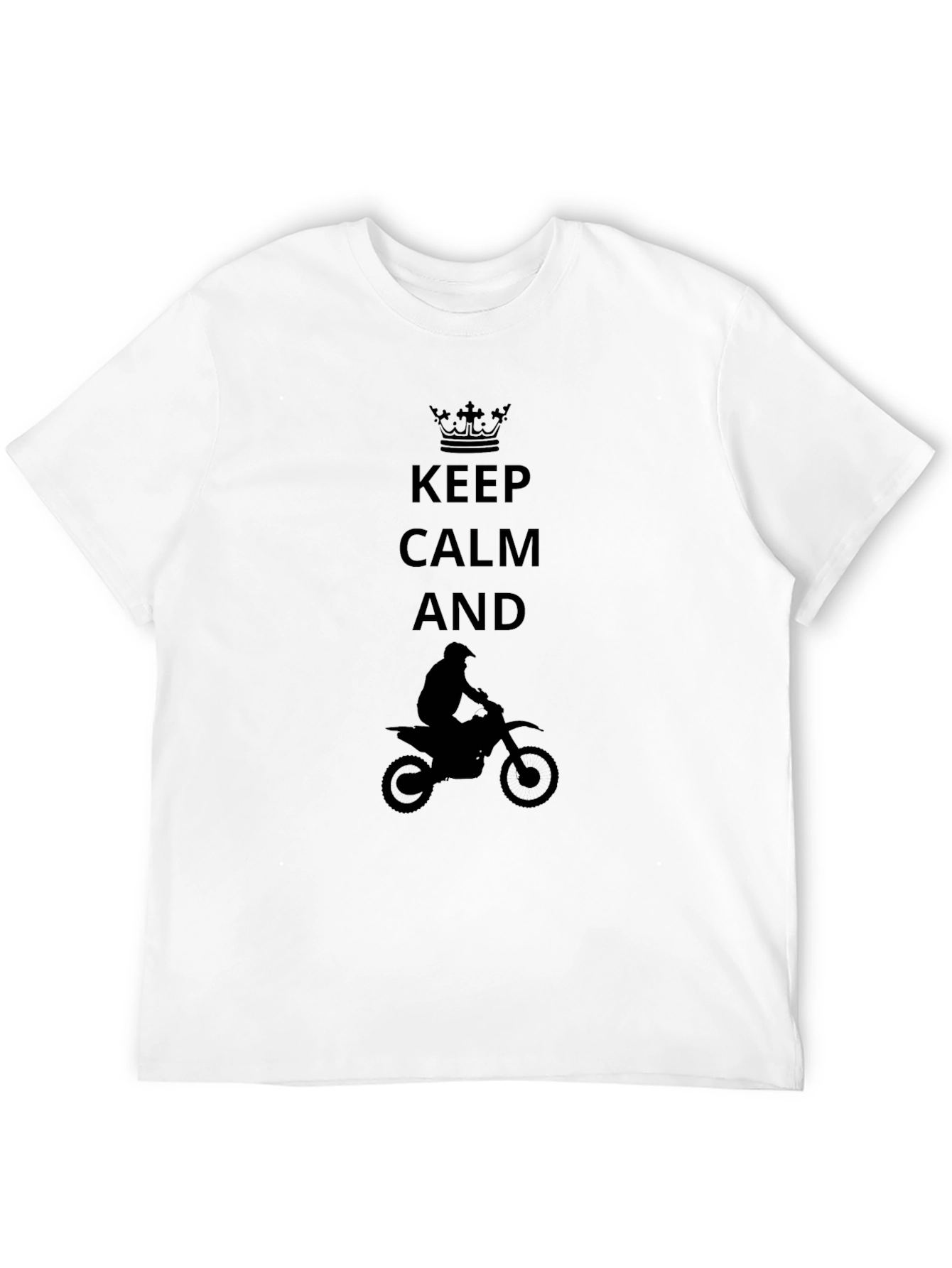 Keep Calm Motocross Rider Graphic Tee - Black
