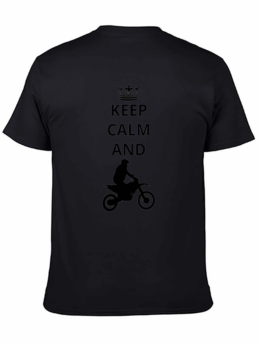 Keep Calm Motocross Rider Graphic Tee - Black