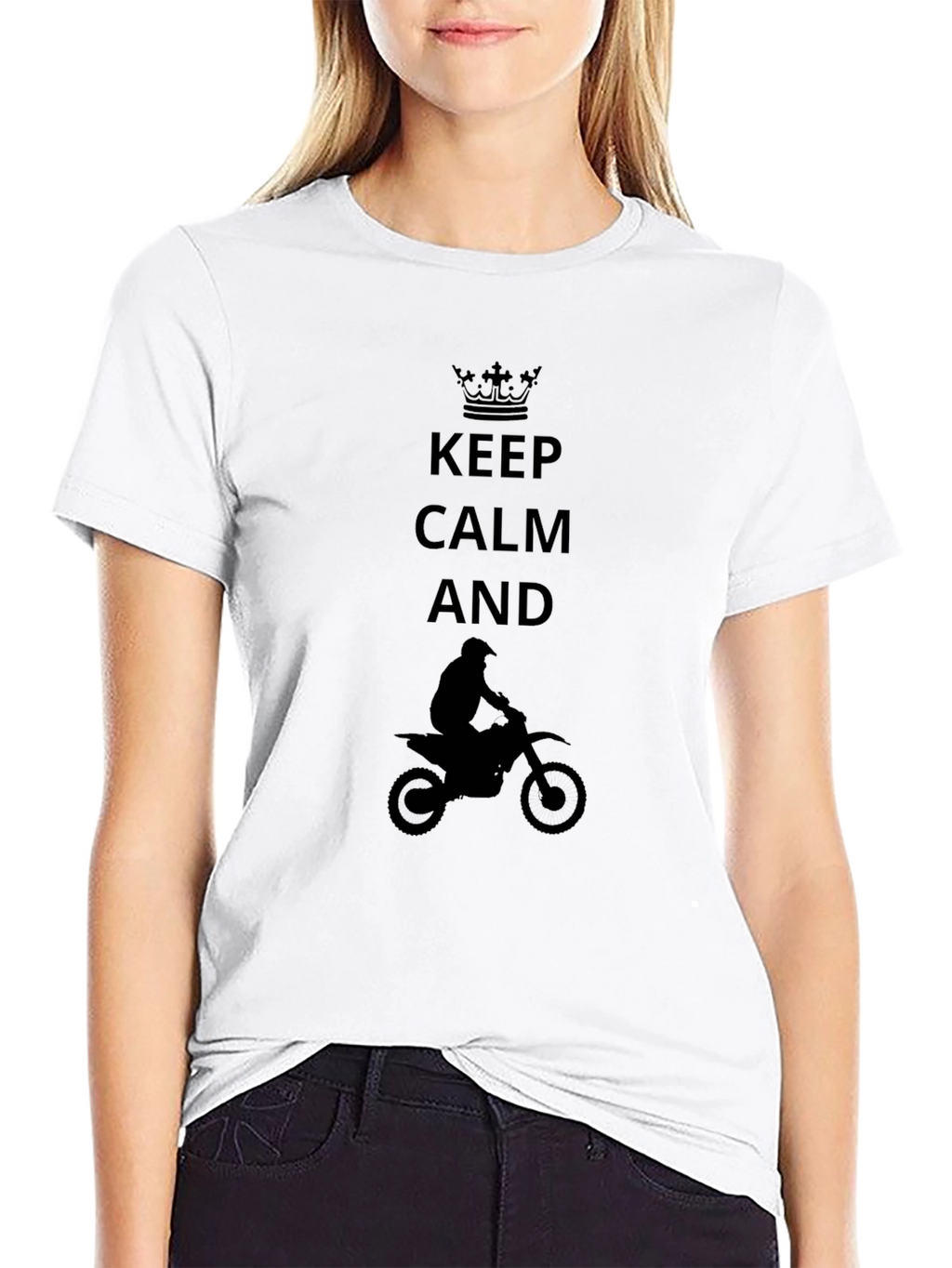 Keep Calm Motocross Rider Graphic Tee - Black