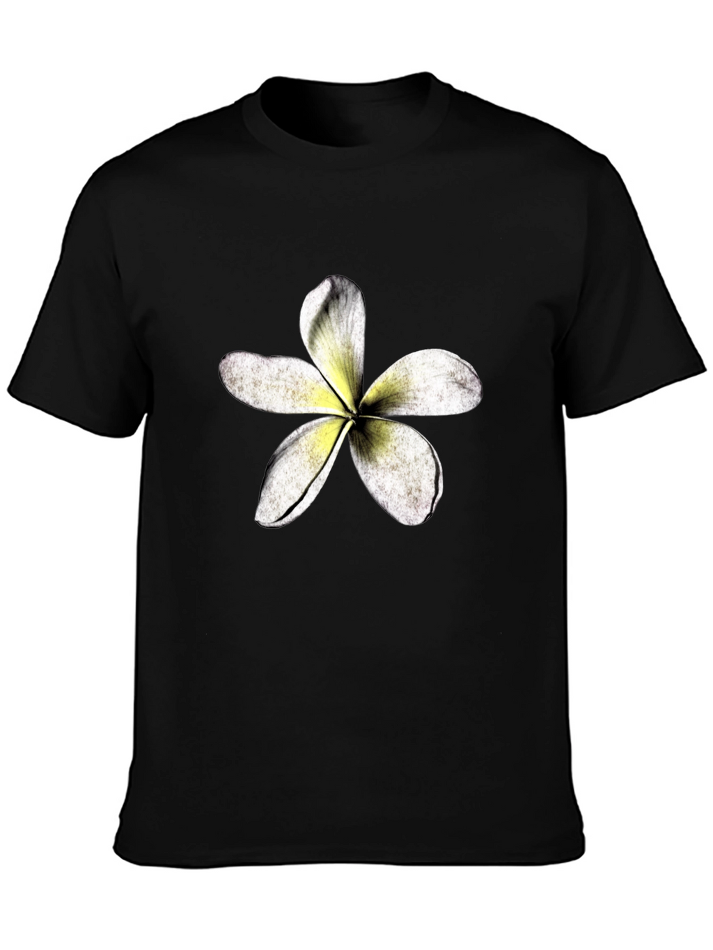 Tropical Flower Graphic Black T-Shirt