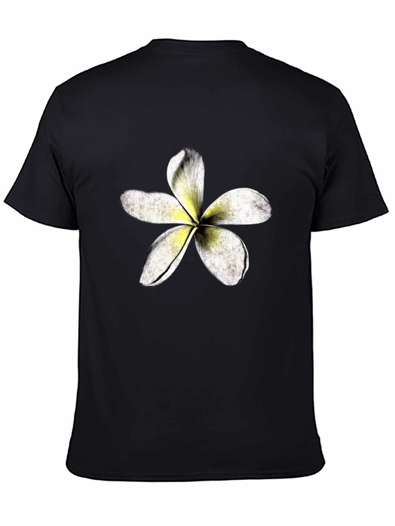 Tropical Flower Graphic Black T-Shirt