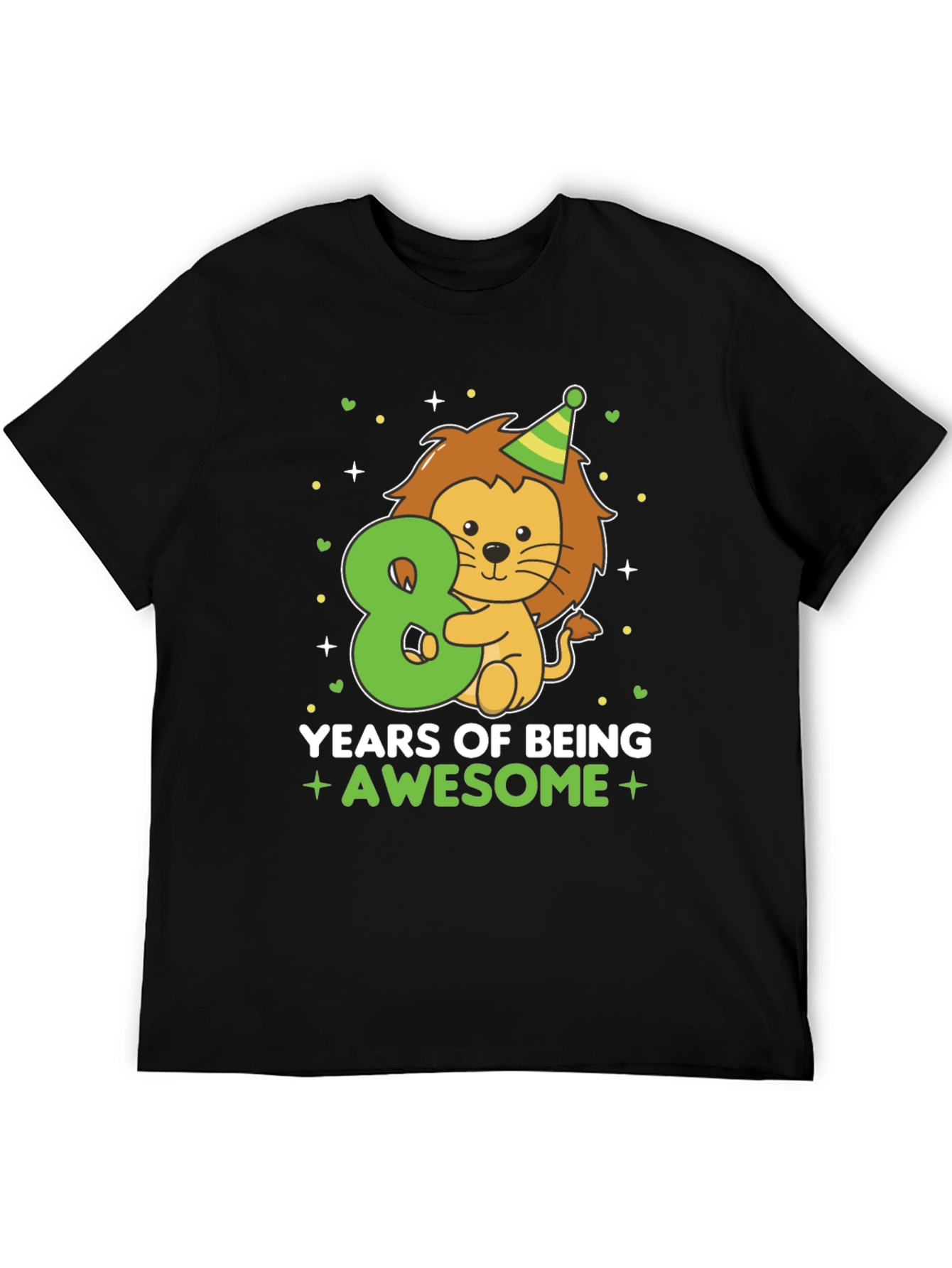 8th Birthday Lion T-Shirt - Awesome Eight Year Old Tee