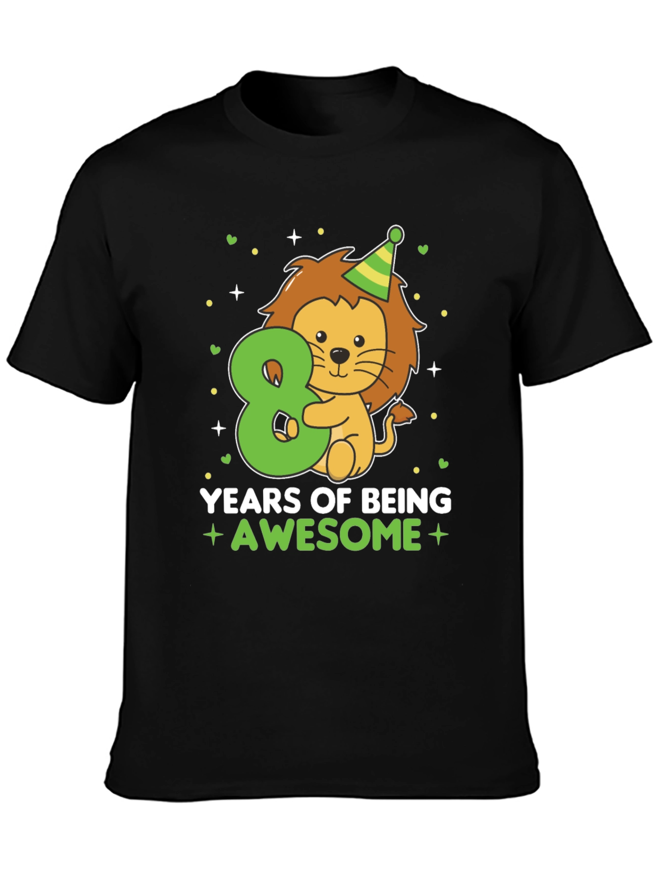 8th Birthday Lion T-Shirt - Awesome Eight Year Old Tee