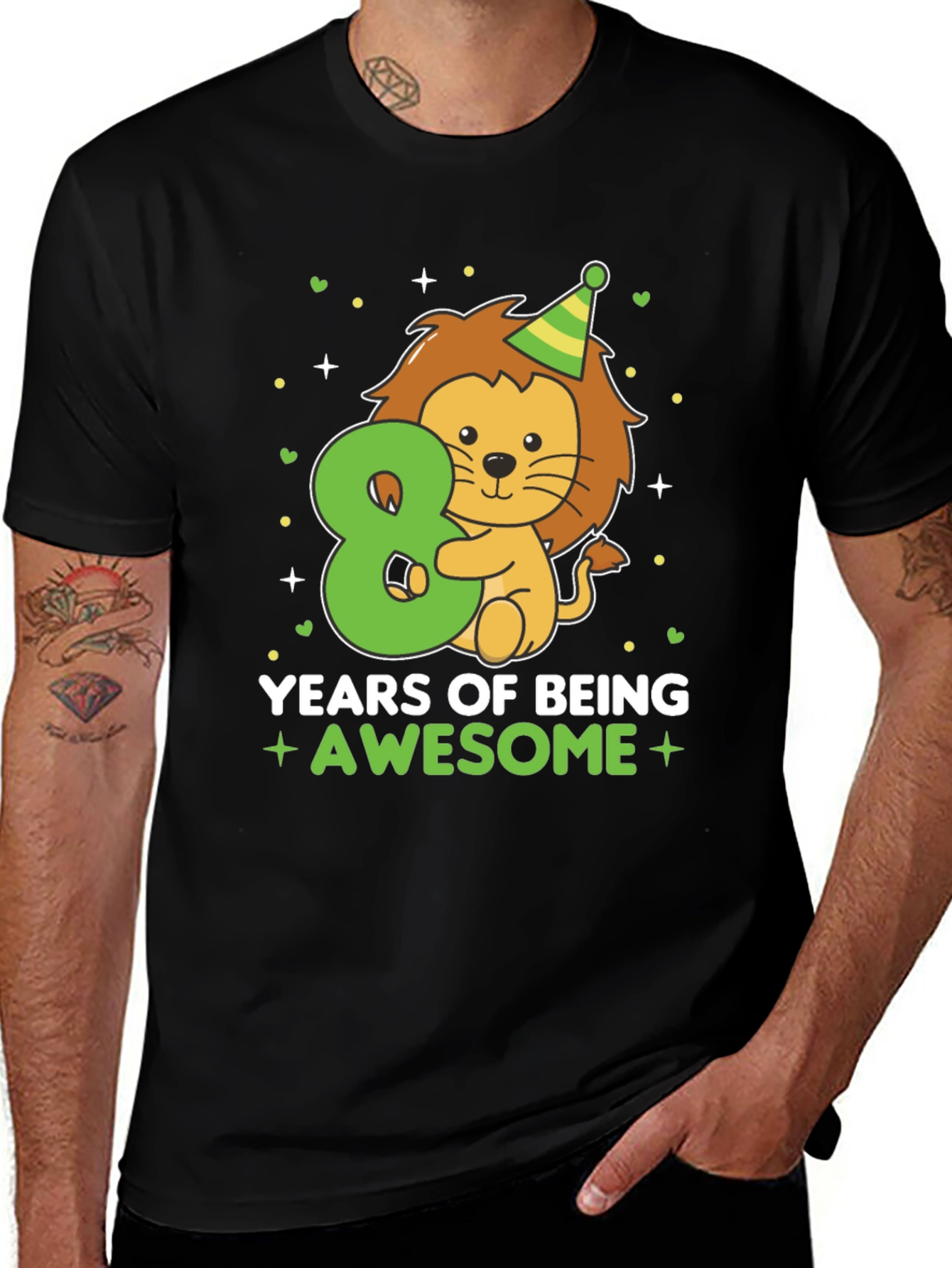 8th Birthday Lion T-Shirt - Awesome Eight Year Old Tee