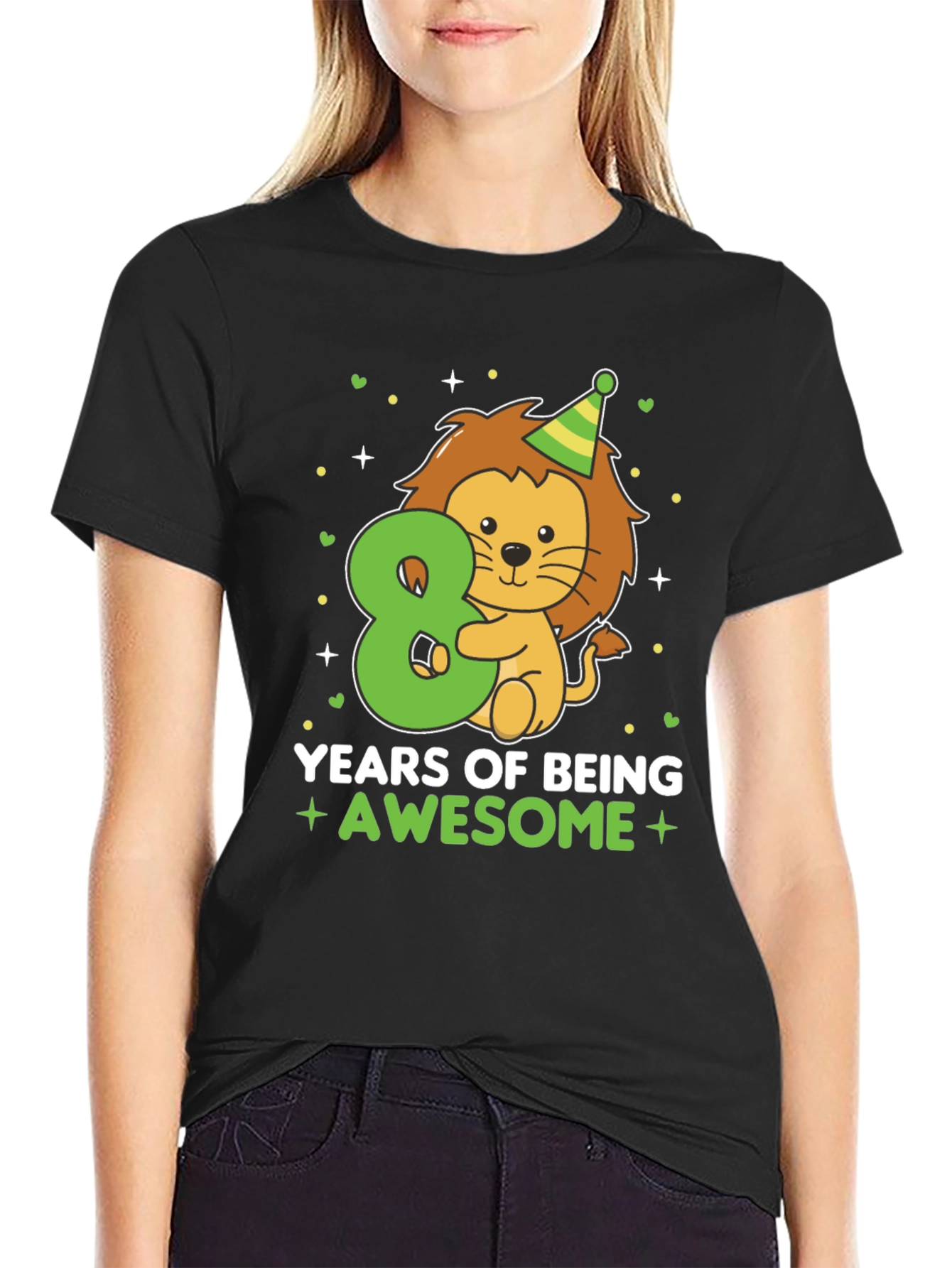 8th Birthday Lion T-Shirt - Awesome Eight Year Old Tee