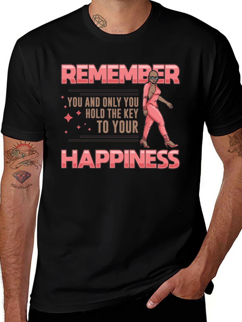 Remember Happiness T-Shirt - Motivational Graphic Tee