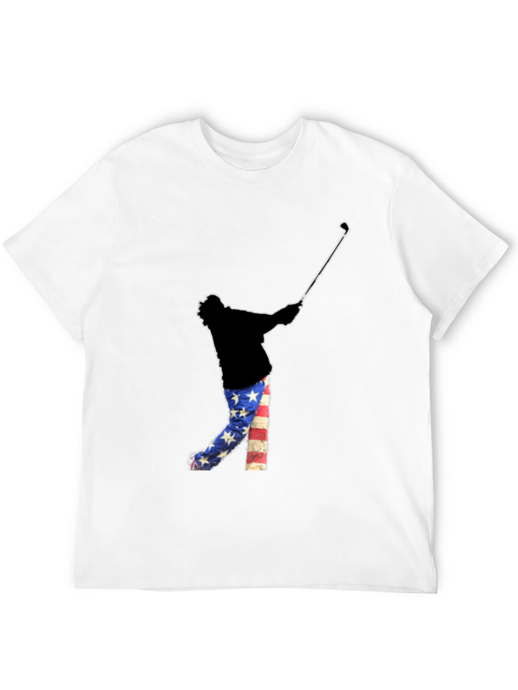 Patriotic Golfer Graphic Tee - American Flag Style