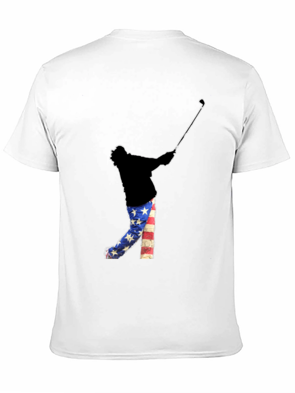 Patriotic Golfer Graphic Tee - American Flag Style