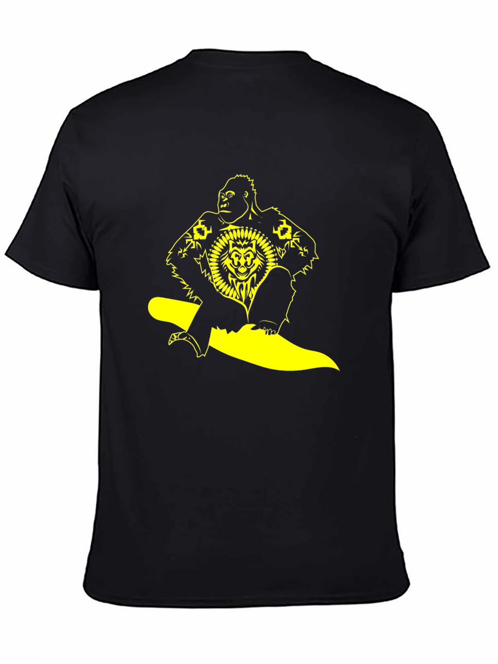 Gorilla Lion Graphic Black T-Shirt