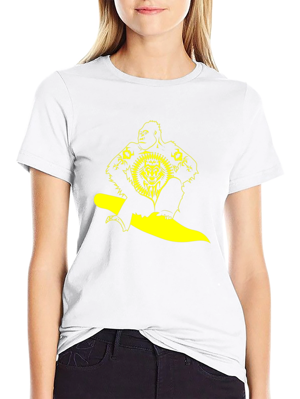 Gorilla Lion Graphic Black T-Shirt