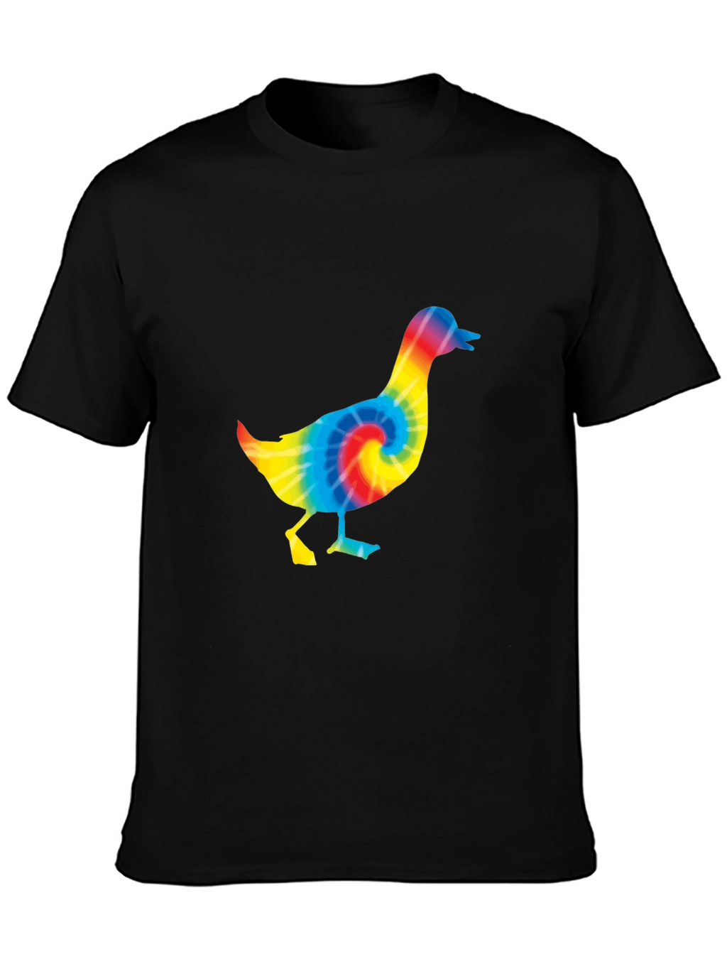 Tie Dye Duck T-Shirt - Black Cotton Tee