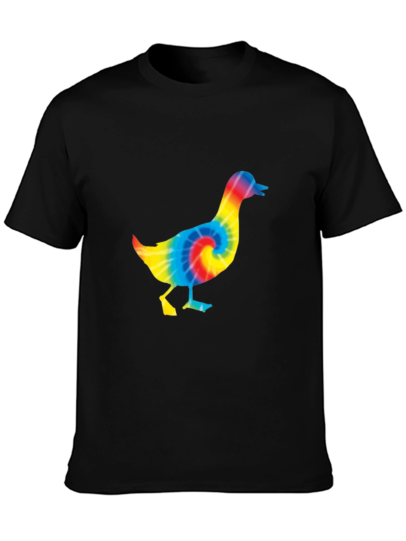 Tie Dye Duck T-Shirt - Black Cotton Tee