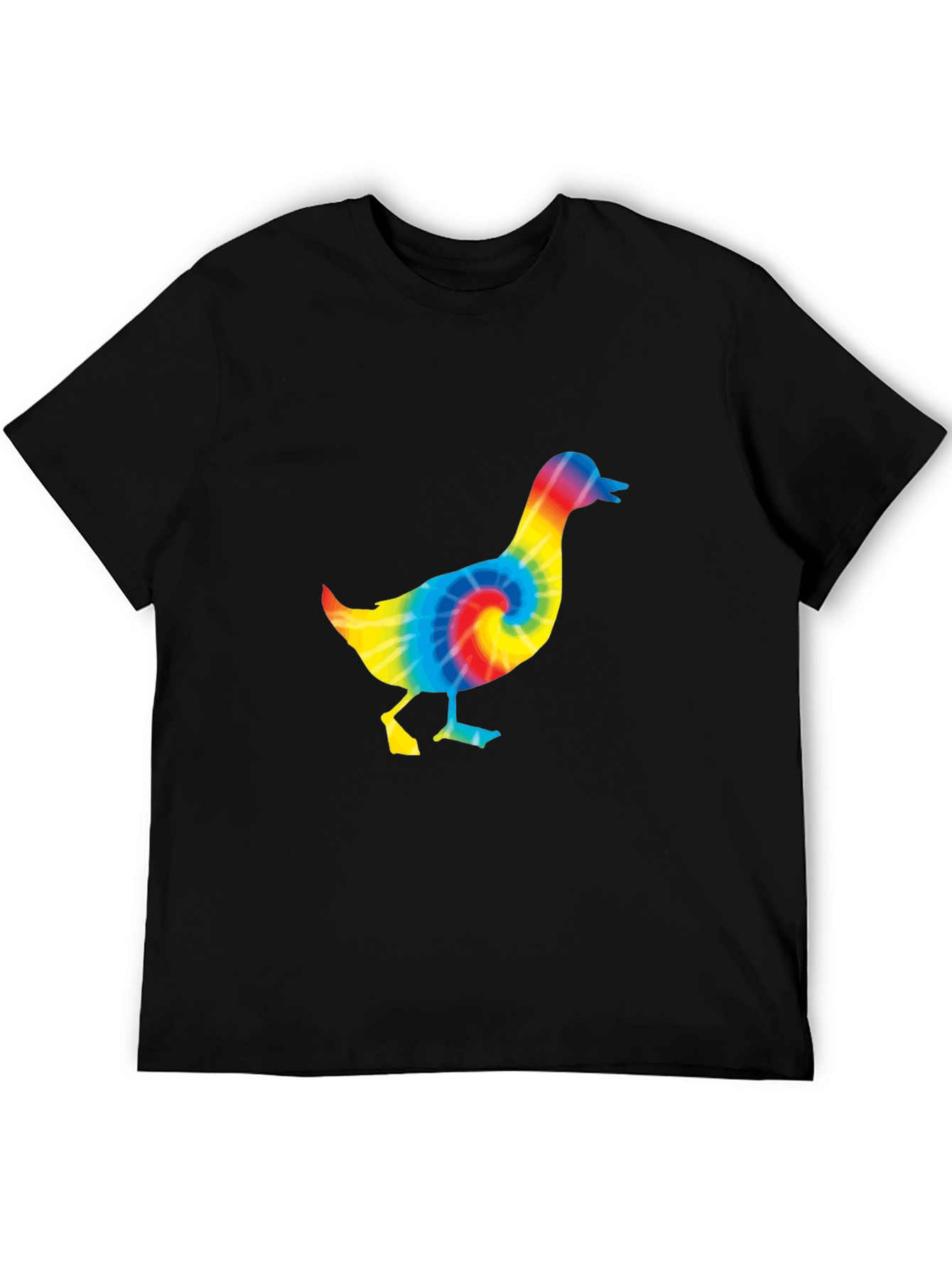 Tie Dye Duck T-Shirt - Black Cotton Tee