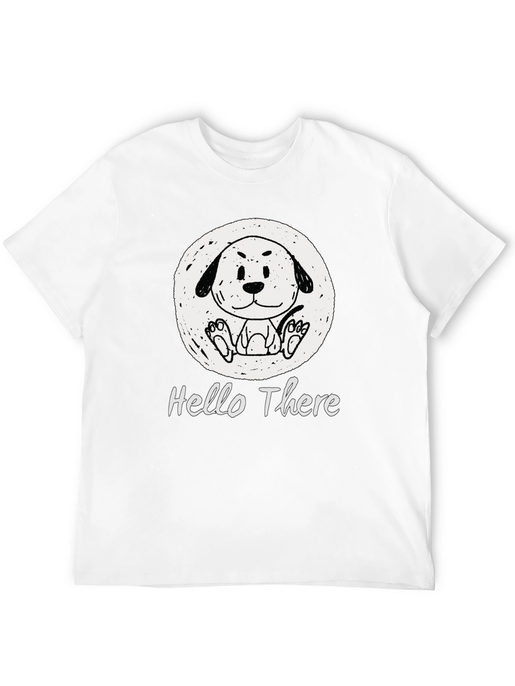 Cute Doodle Dog Graphic Tee - Hello There