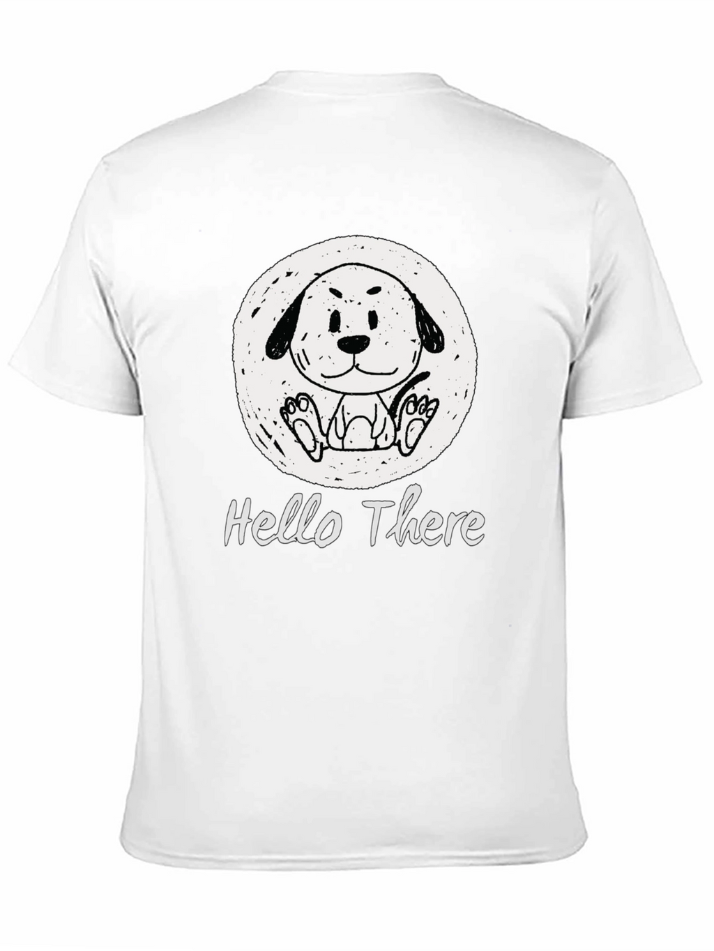 Cute Doodle Dog Graphic Tee - Hello There