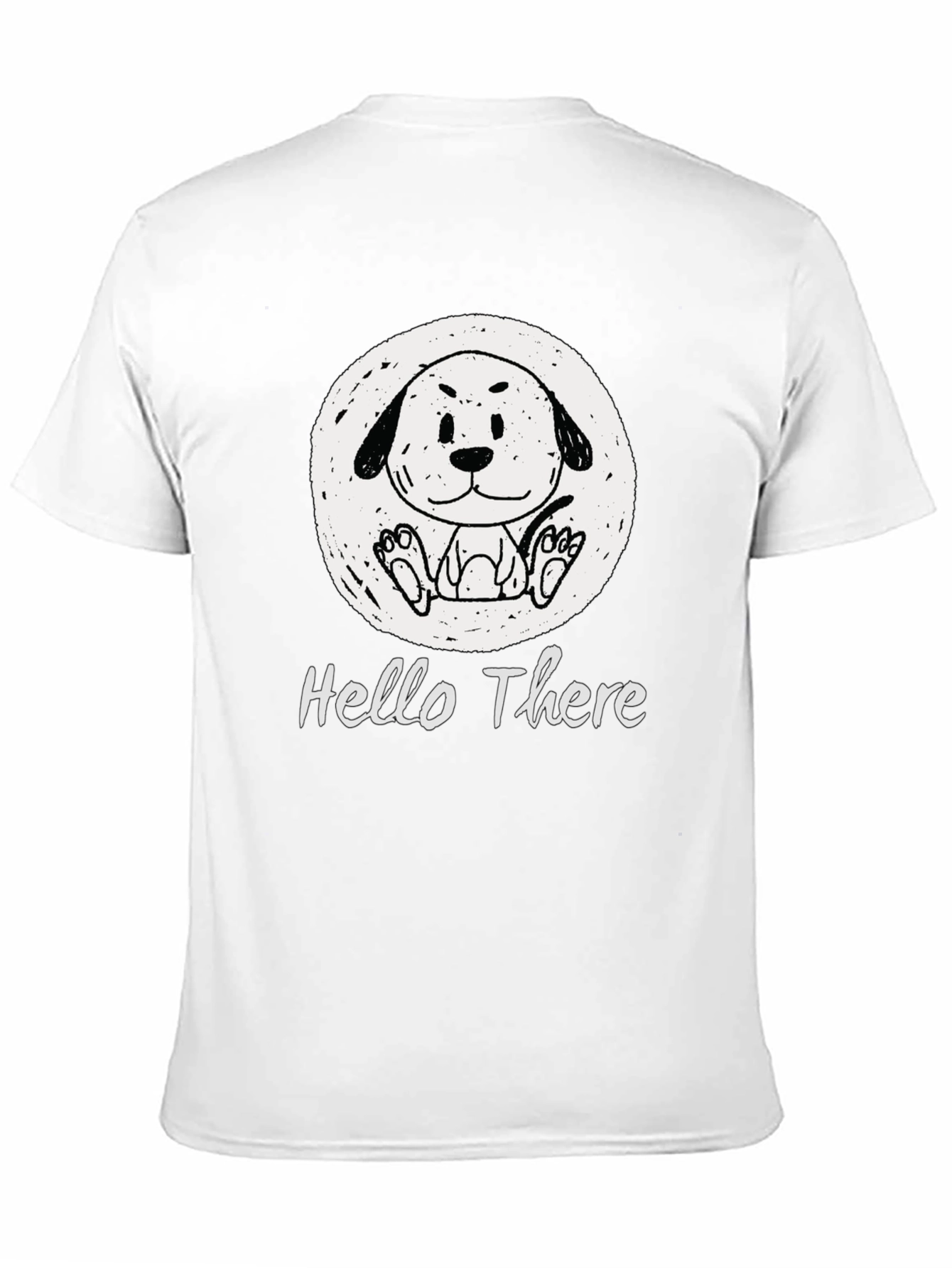 Cute Doodle Dog Graphic Tee - Hello There