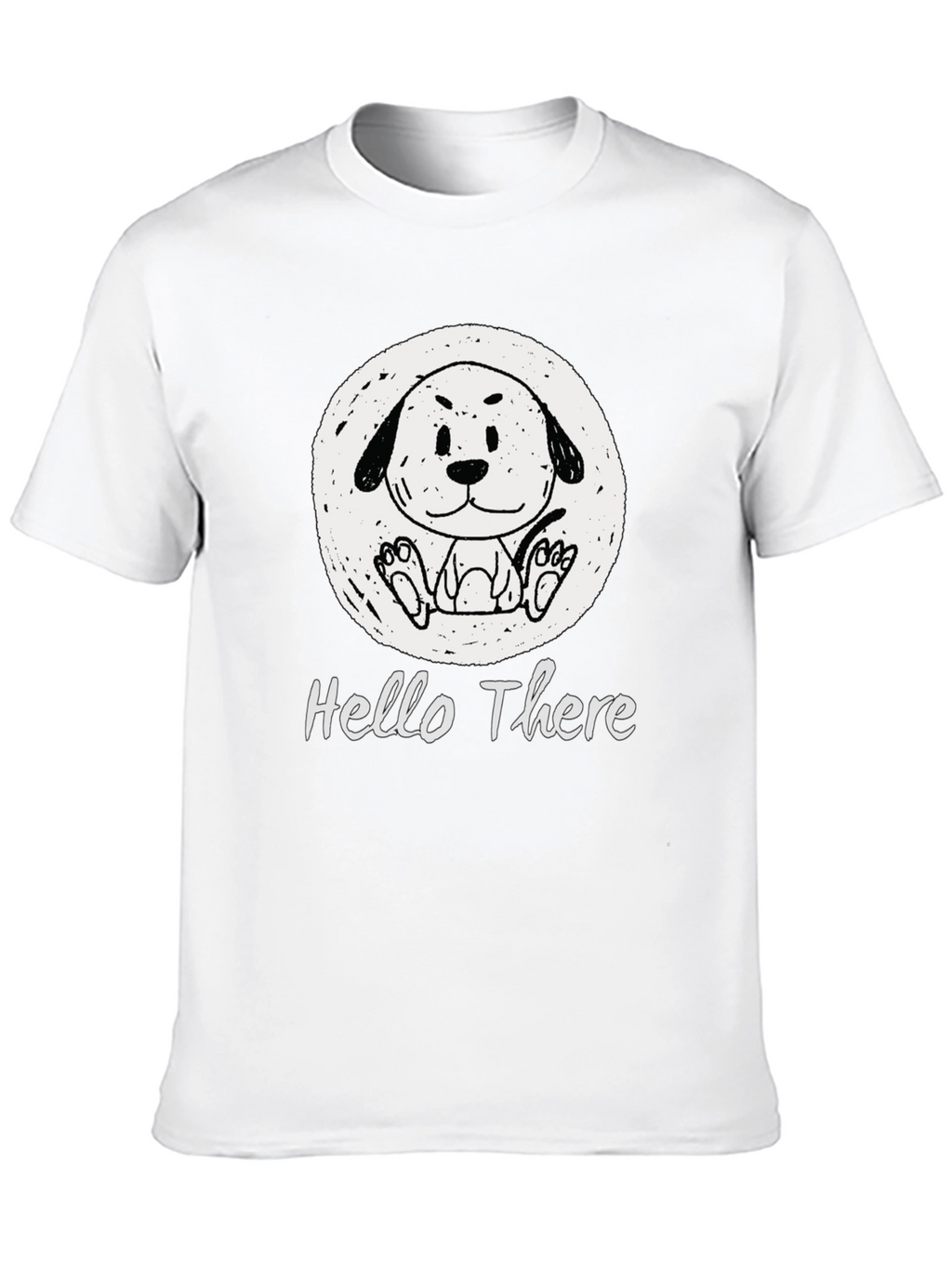 Cute Doodle Dog Graphic Tee - Hello There