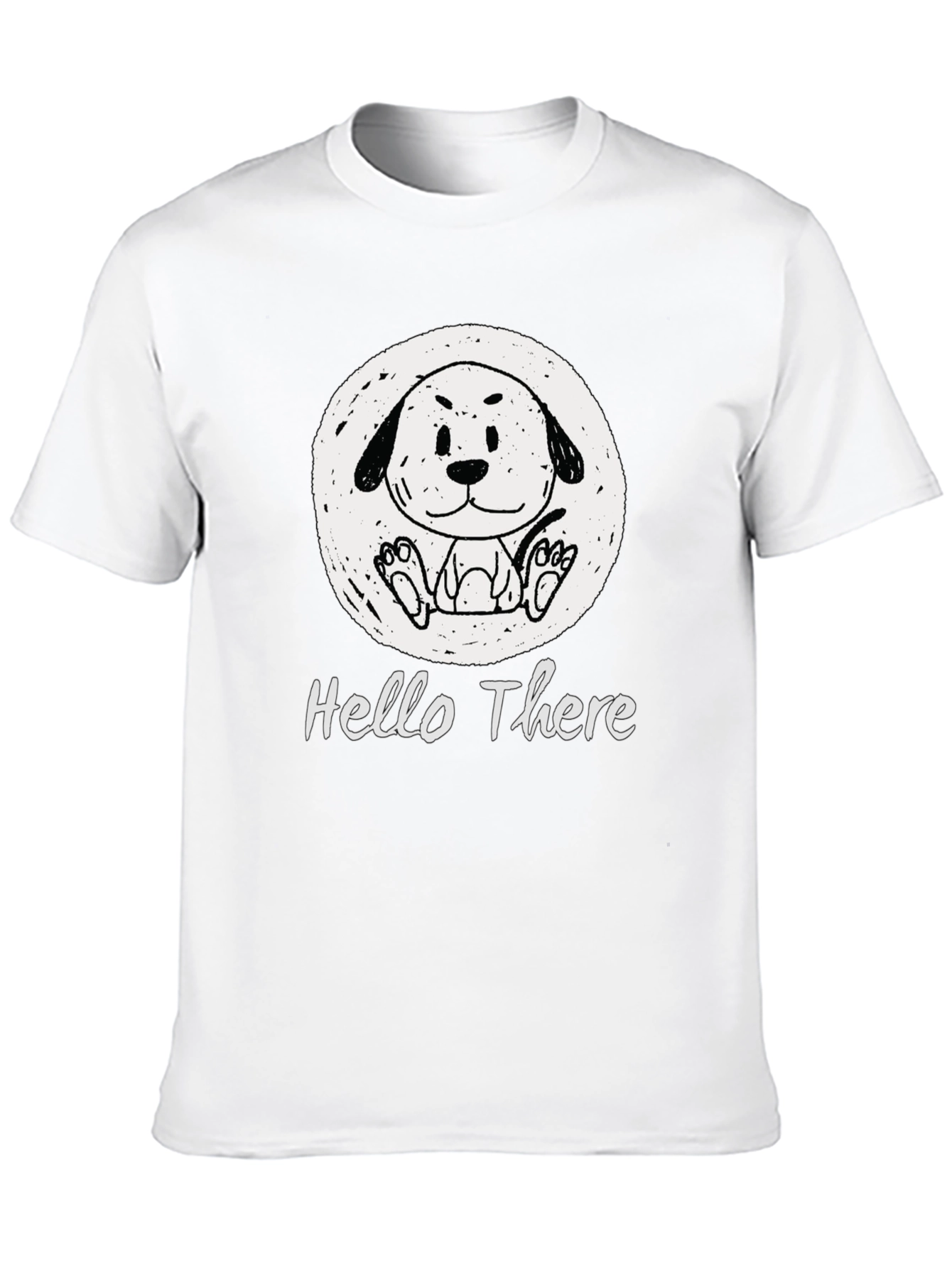 Cute Doodle Dog Graphic Tee - Hello There