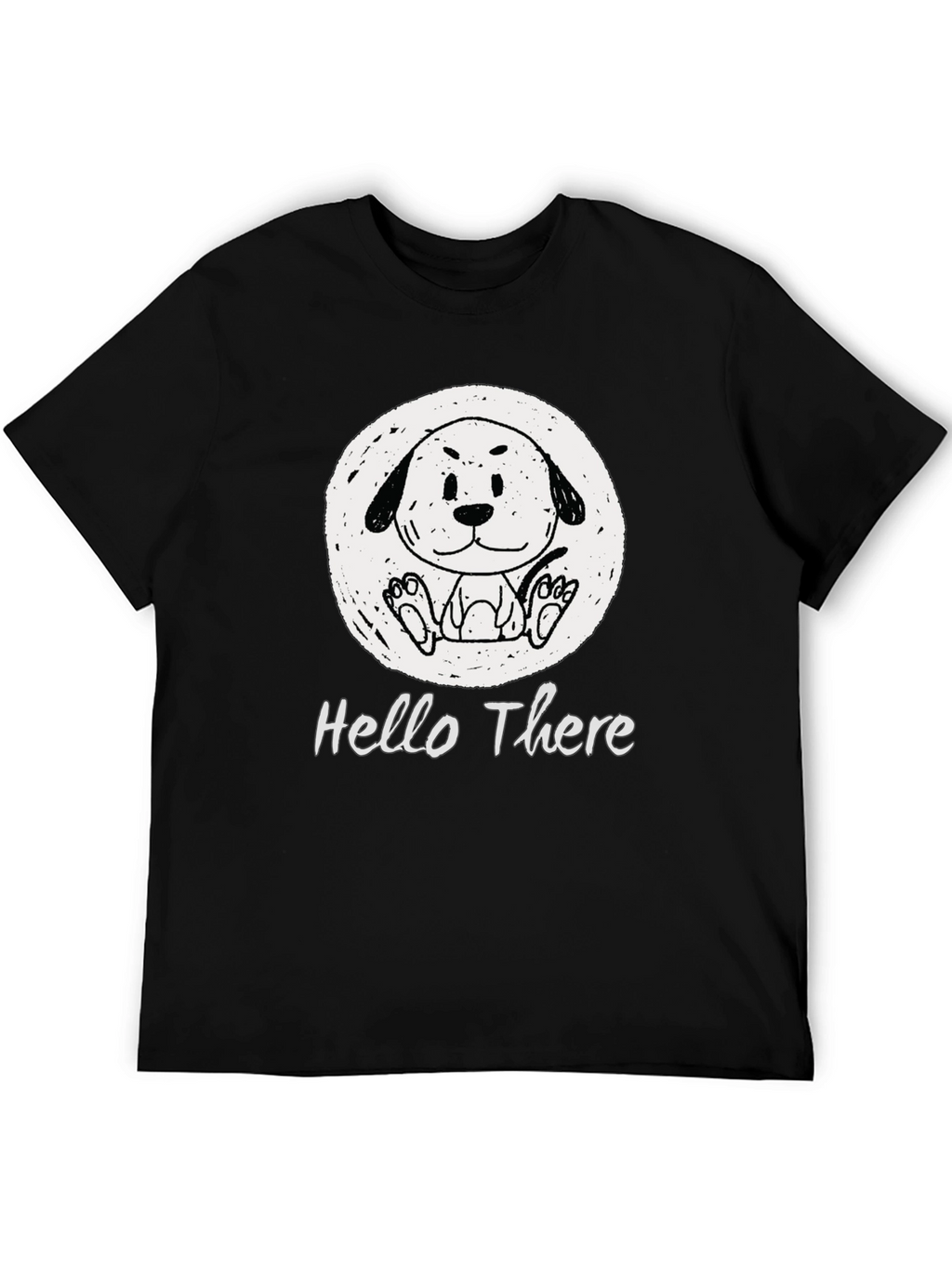 Cute Doodle Dog Graphic Tee - Hello There