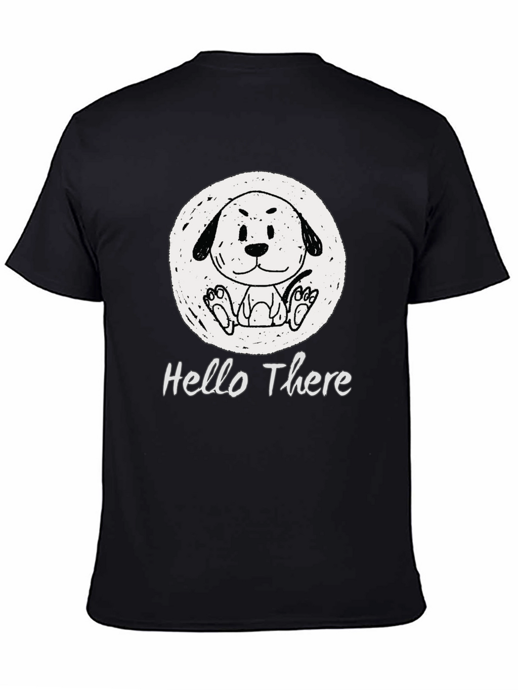 Cute Doodle Dog Graphic Tee - Hello There