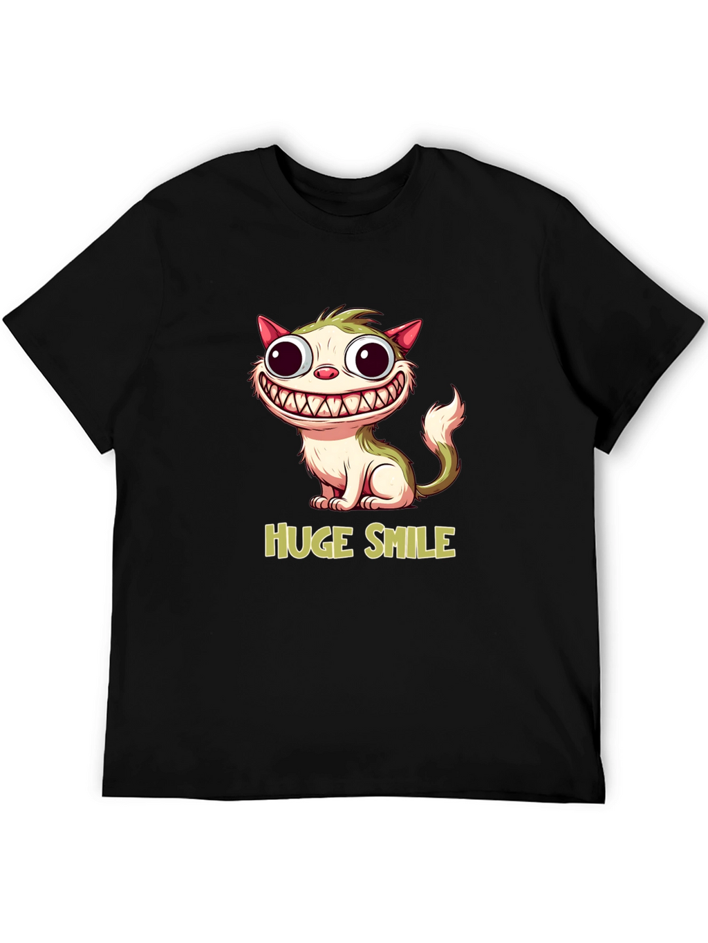 Funny Cat T-Shirt - Huge Smile Cartoon Design