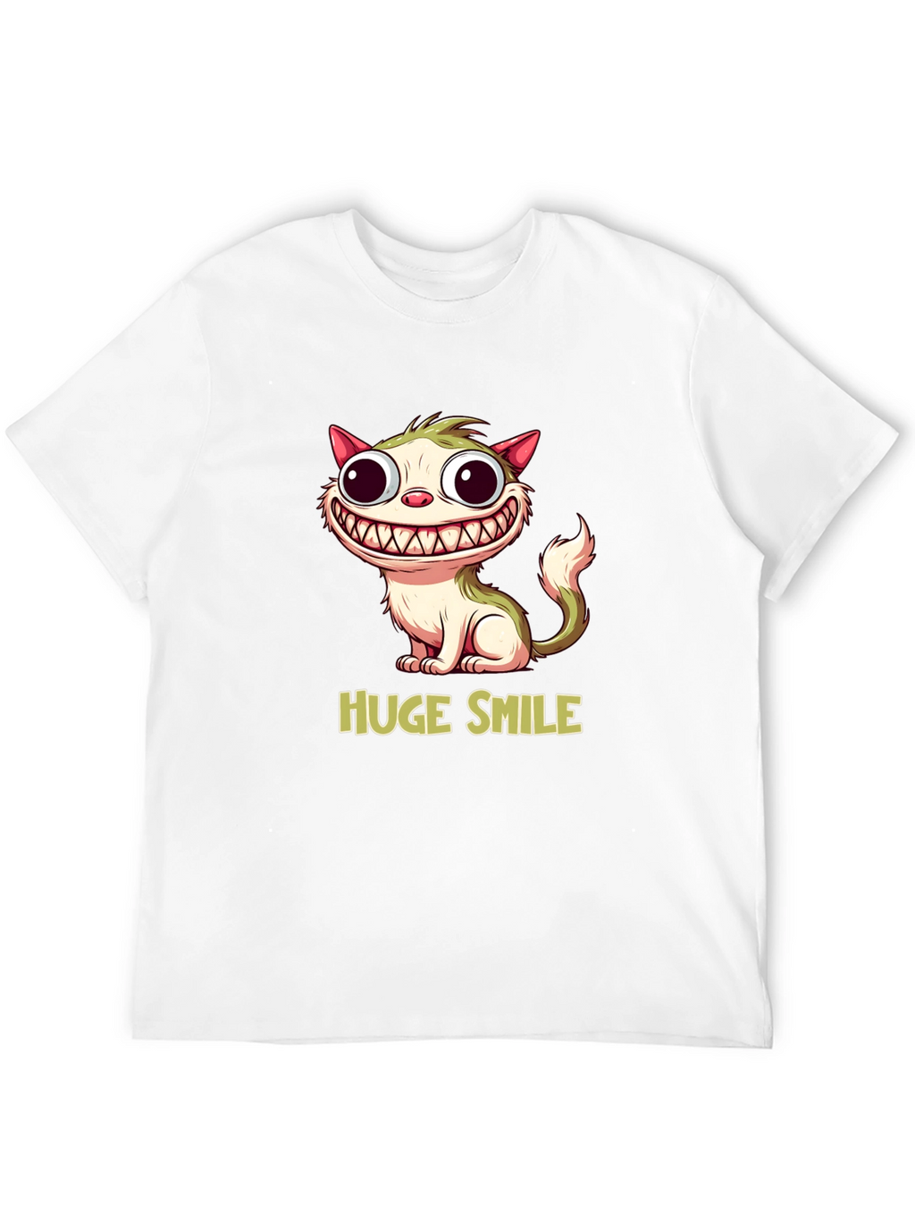 Funny Cat T-Shirt - Huge Smile Cartoon Design