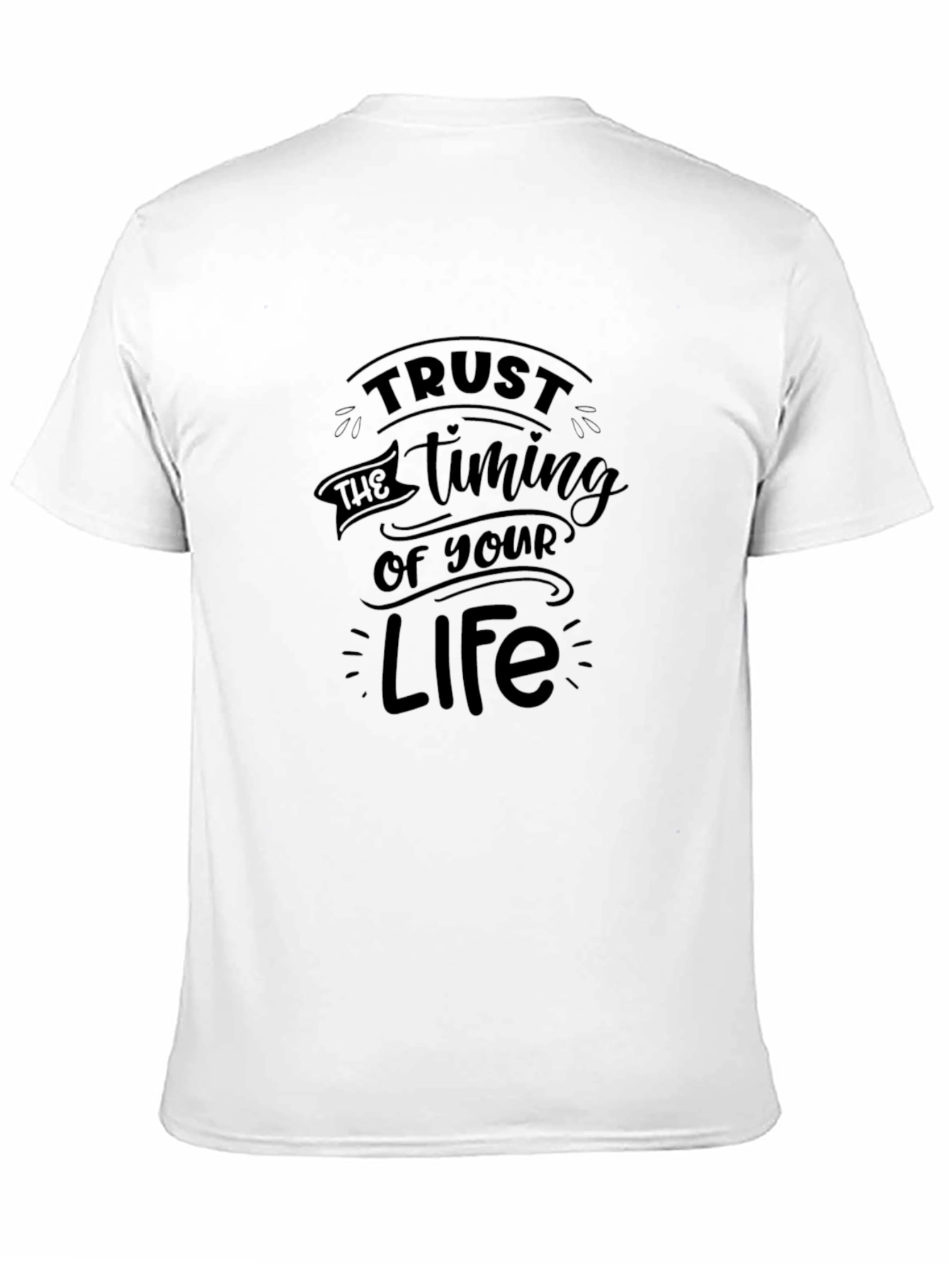 Trust the Timing T-Shirt - Black Crew Neck Tee