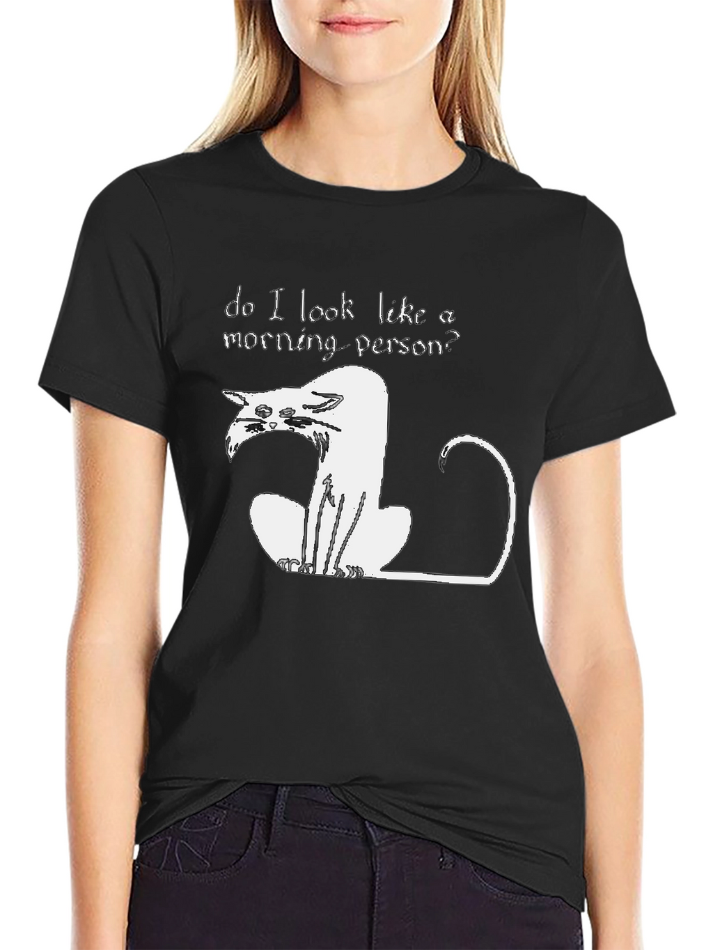 Funny Not a Morning Person Cat Graphic T-Shirt