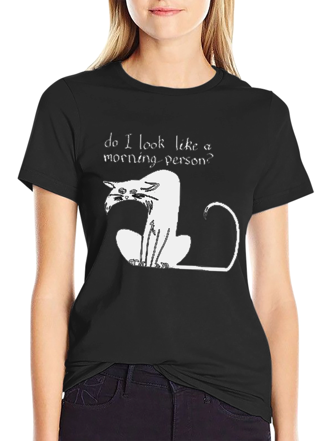 Funny Not a Morning Person Cat Graphic T-Shirt