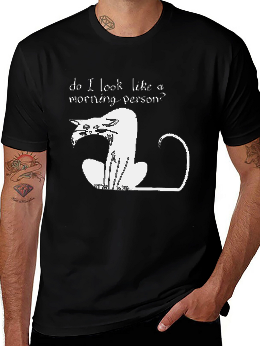Funny Not a Morning Person Cat Graphic T-Shirt