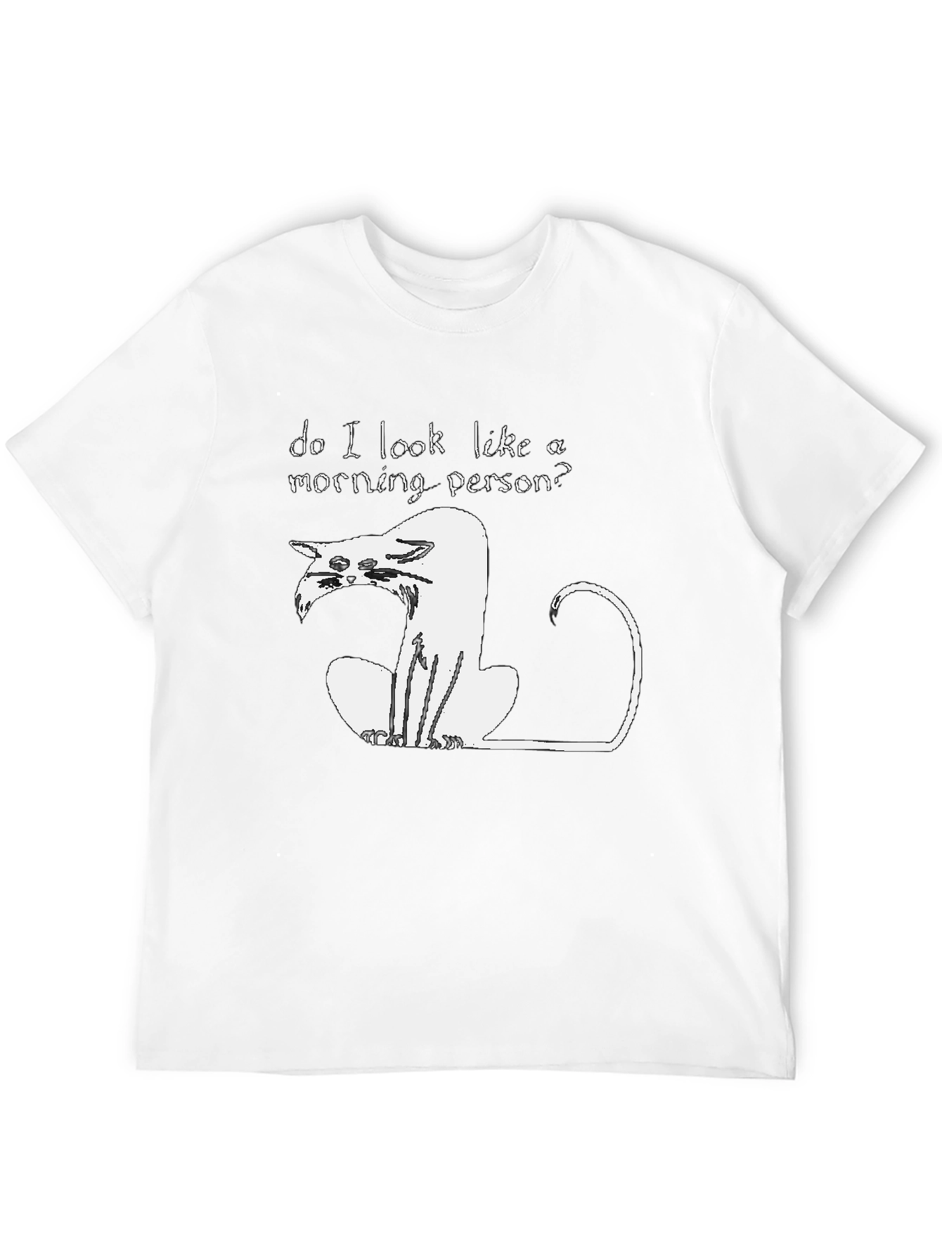 Funny Not a Morning Person Cat Graphic T-Shirt