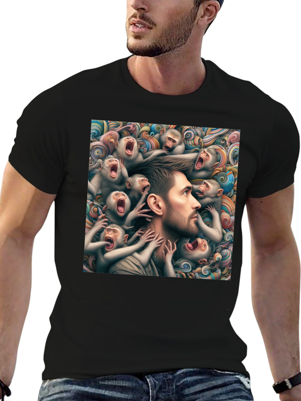 Mind Monkeys Graphic Tee - Unique Art Design
