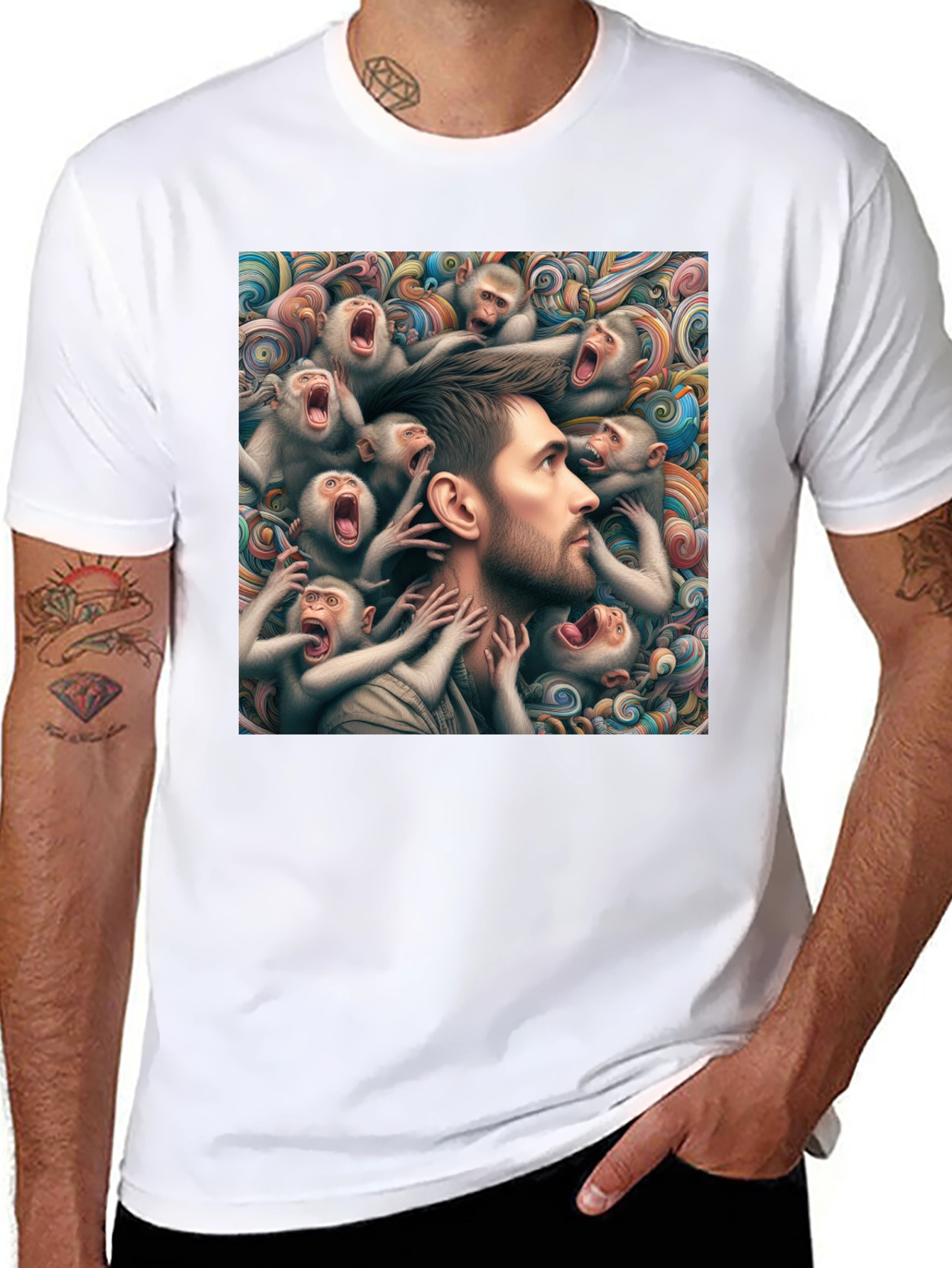 Mind Monkeys Graphic Tee - Unique Art Design