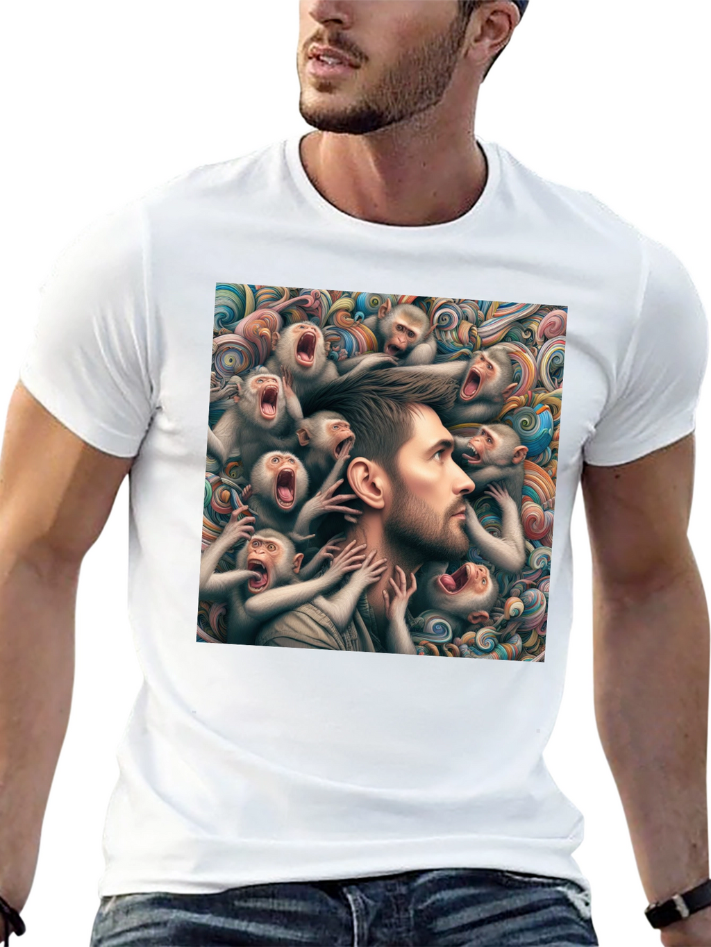 Mind Monkeys Graphic Tee - Unique Art Design
