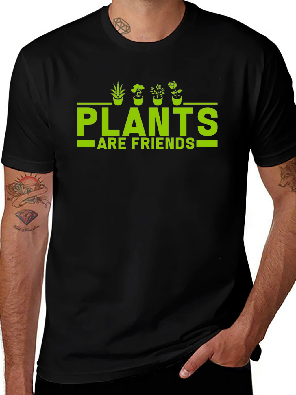 Plants are Friends T-Shirt - Black