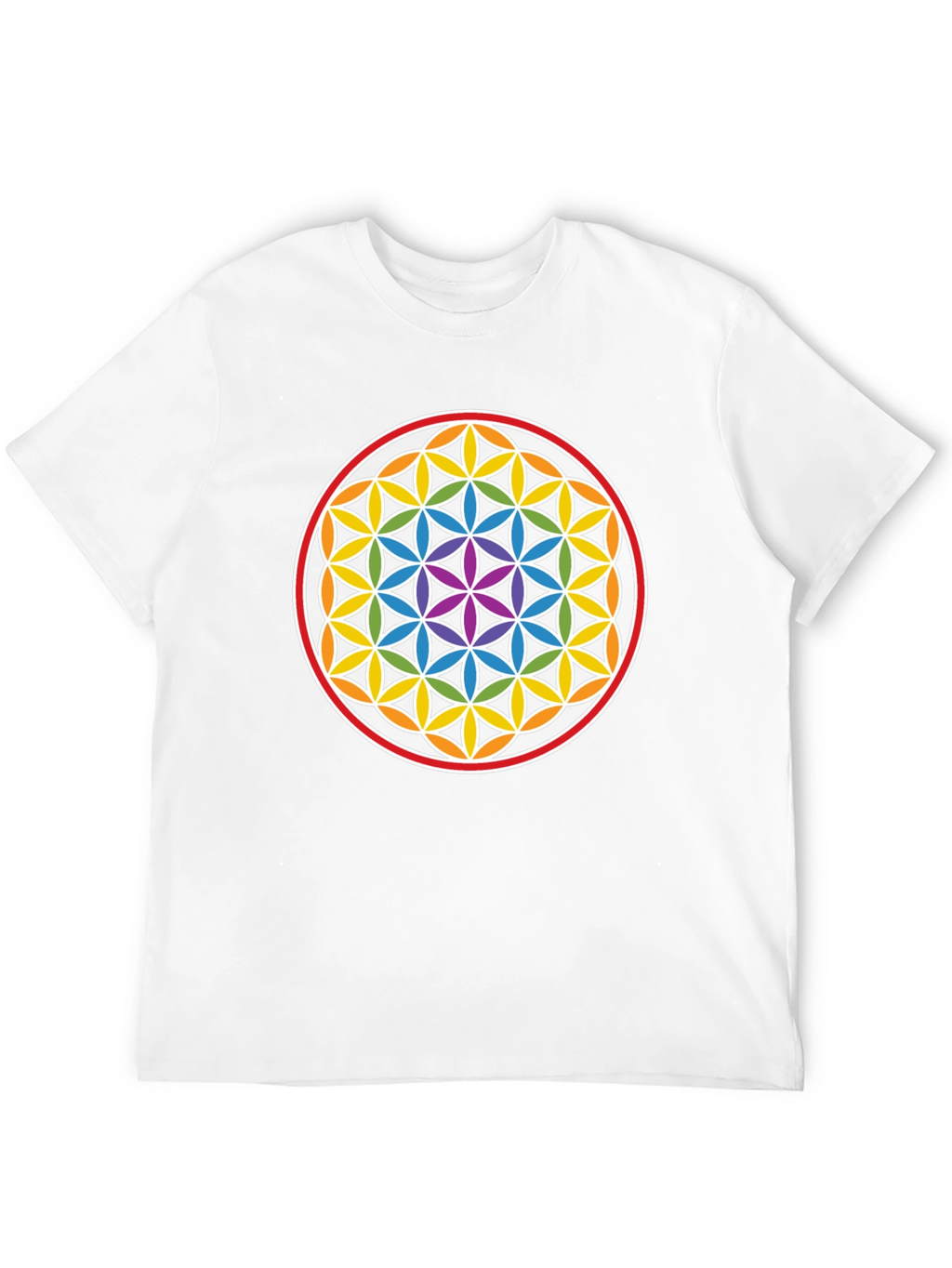 Flower of Life Chakra T-Shirt - Sacred Geometry Tee