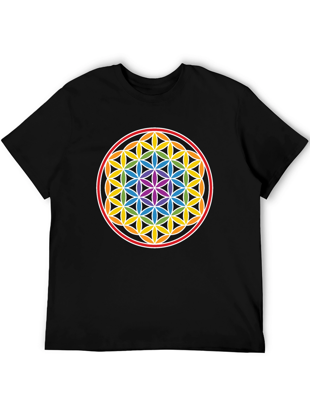 Flower of Life Chakra T-Shirt - Sacred Geometry Tee