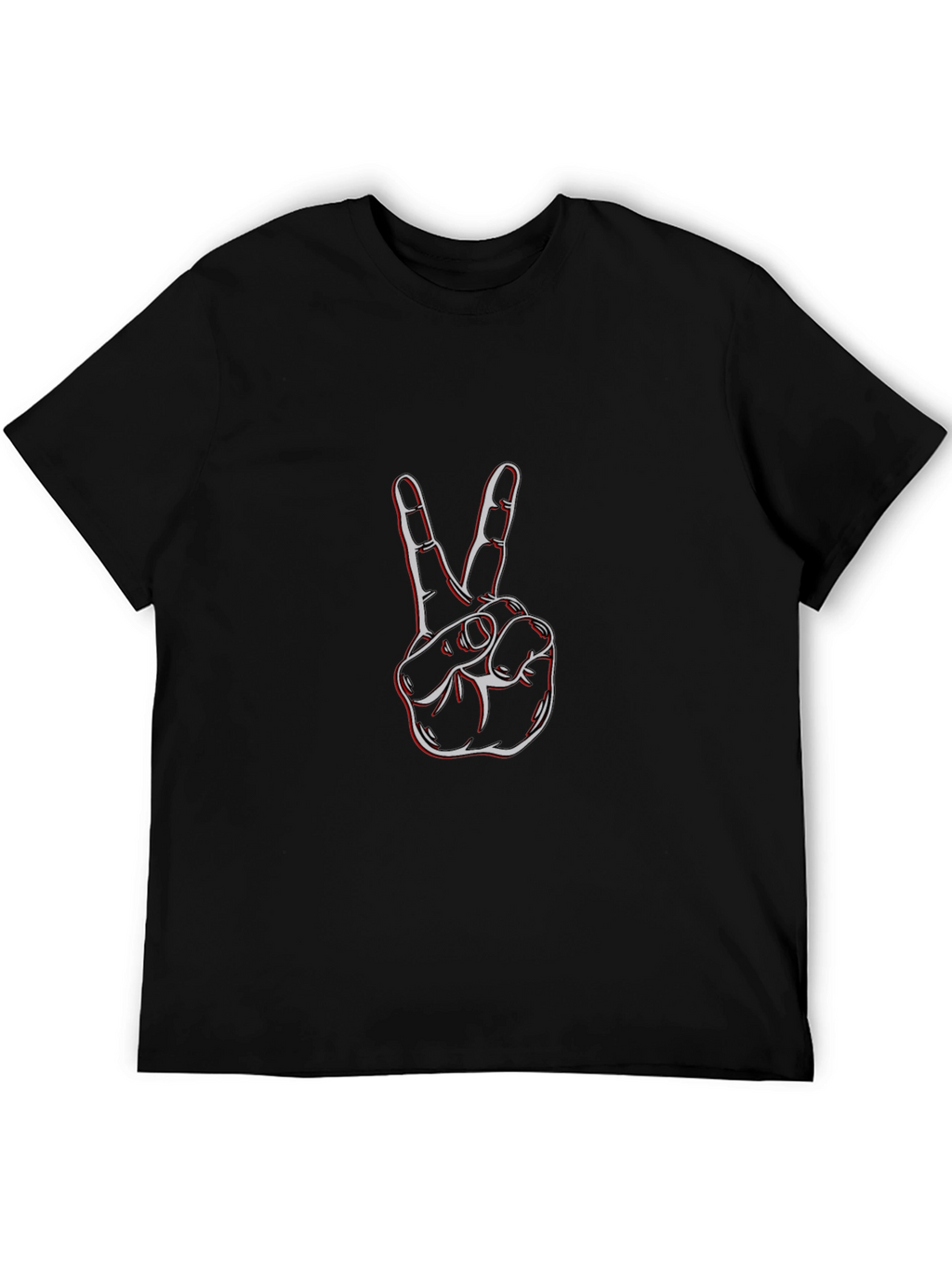 Peace Sign Graphic Tee - Stylish Black Cotton T-Shirt