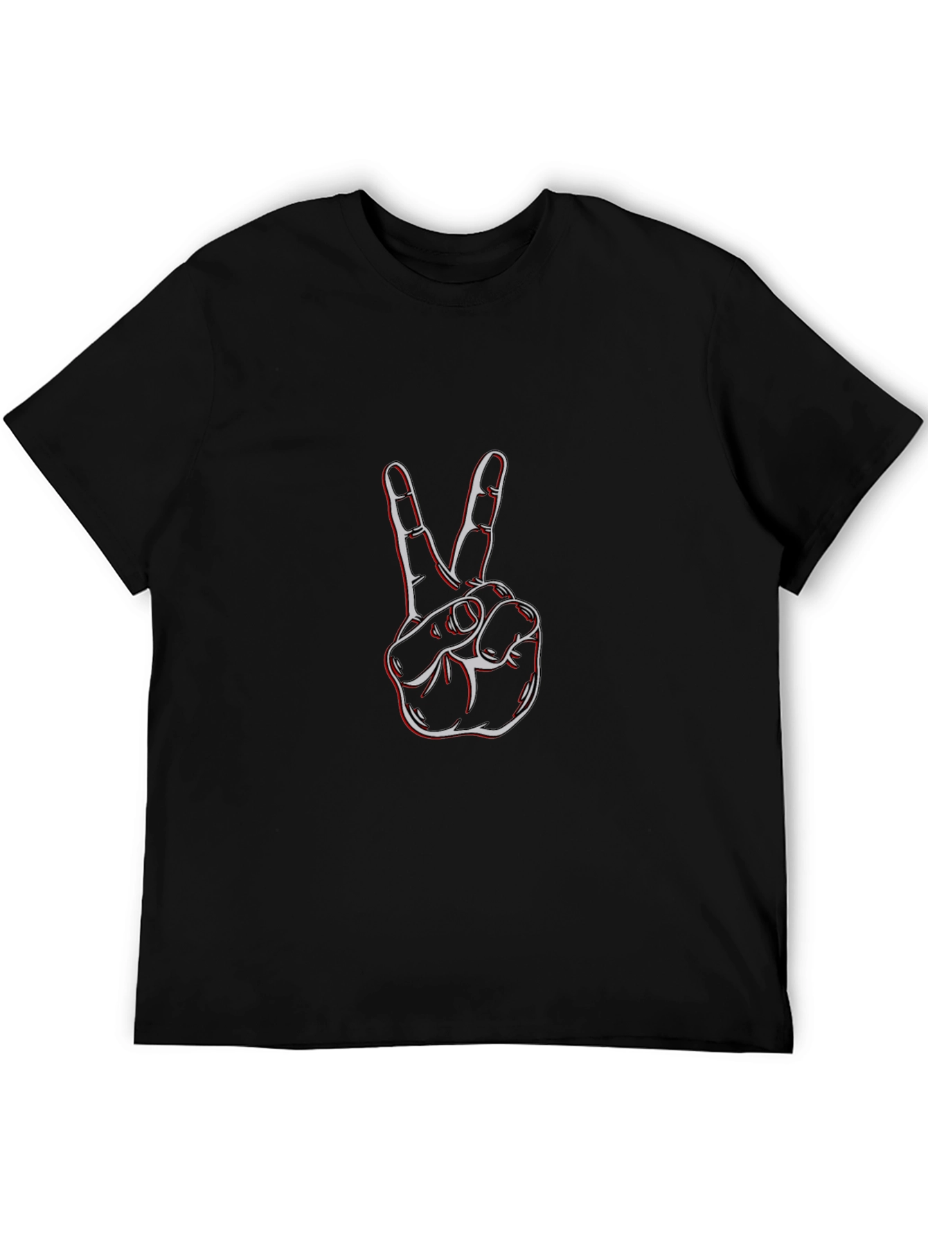 Peace Sign Graphic Tee - Stylish Black Cotton T-Shirt