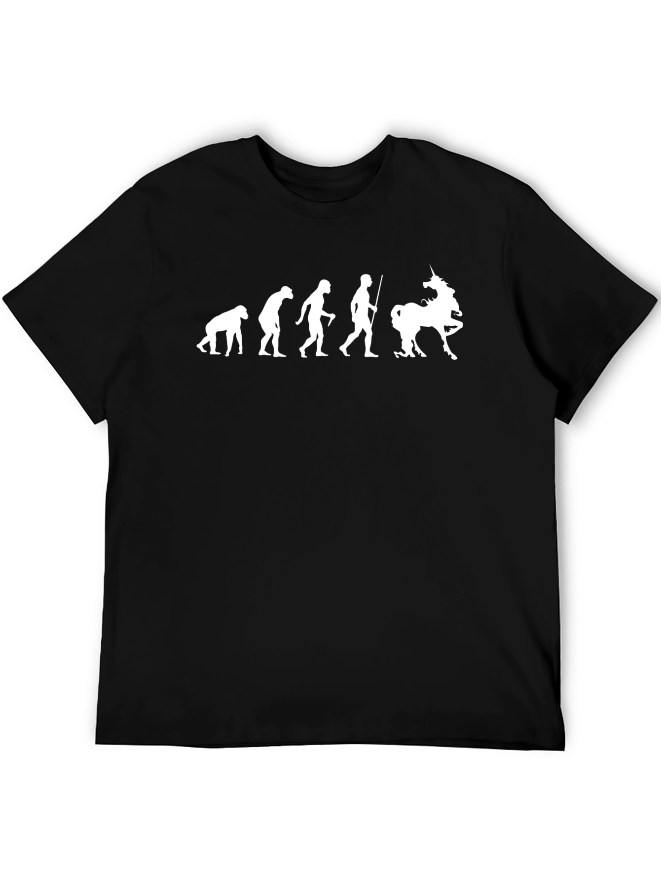Evolution to Unicorn Black T-Shirt