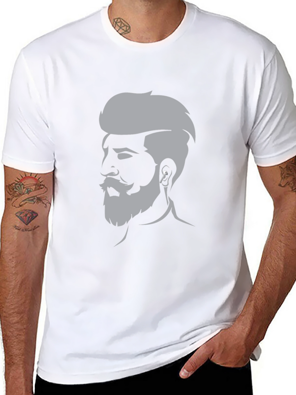 Mens Graphic Tee - Bearded Barber Silhouette