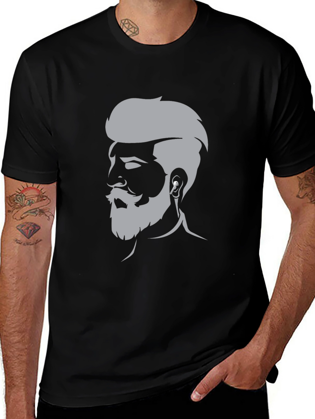 Mens Graphic Tee - Bearded Barber Silhouette