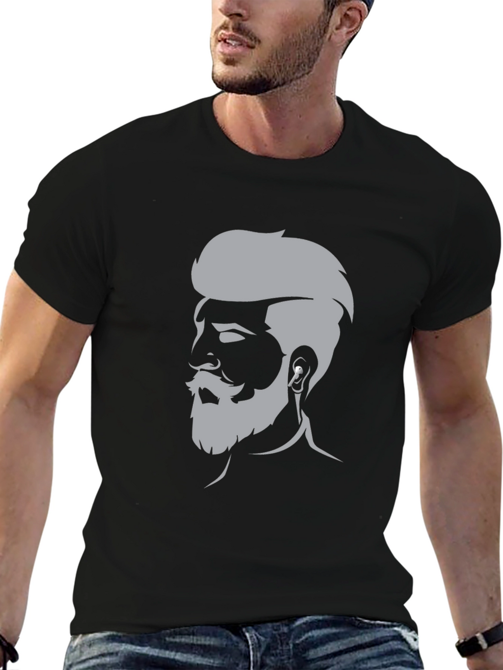 Mens Graphic Tee - Bearded Barber Silhouette
