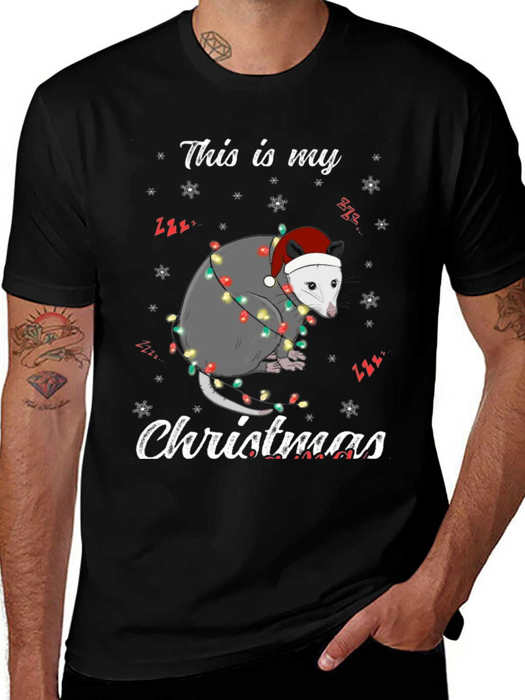Opossum Christmas T-Shirt - This Is My Christmas Tee