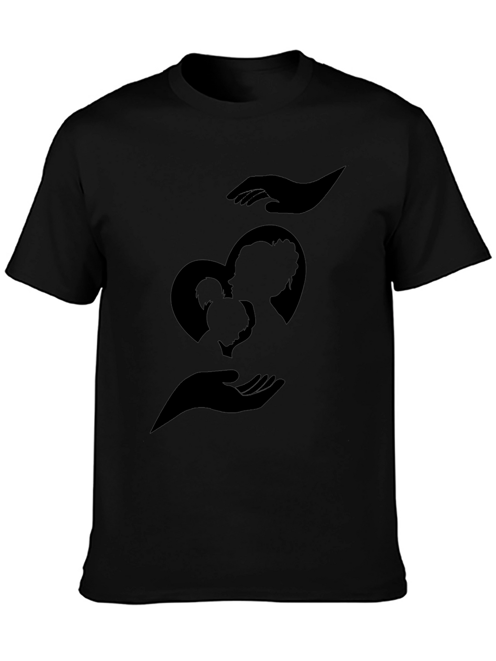 Heart Hands Family Graphic Tee - Black