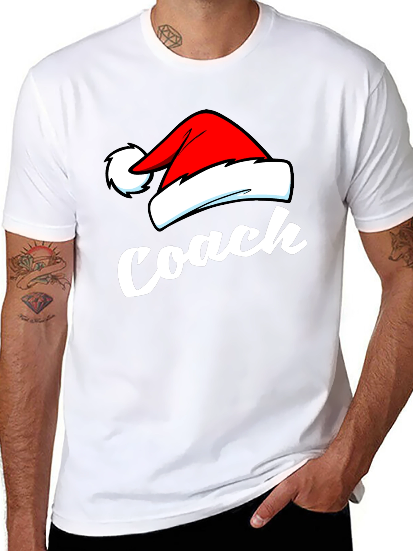 Coach Christmas T-Shirt - Santa Hat Holiday Tee